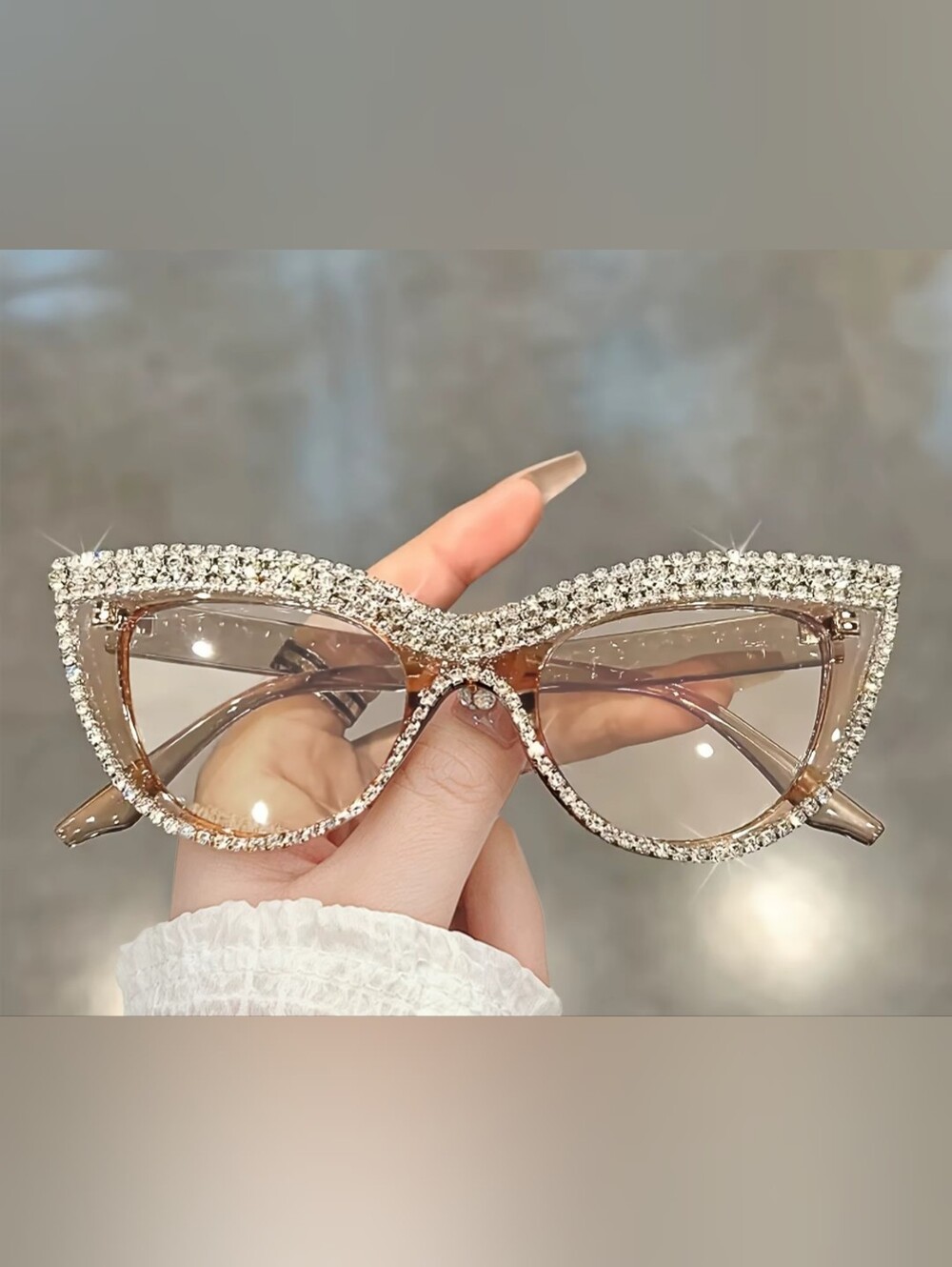 🩷💋Bling cat eye clear fashion glasses